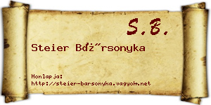 Steier Bársonyka névjegykártya
